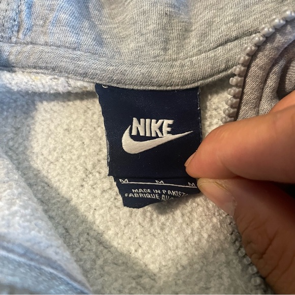 Nike Hoodie Mens Small Gray Full Zip Swoosh Embroidered Logo Athletic Jacket - Picture 4 of 9